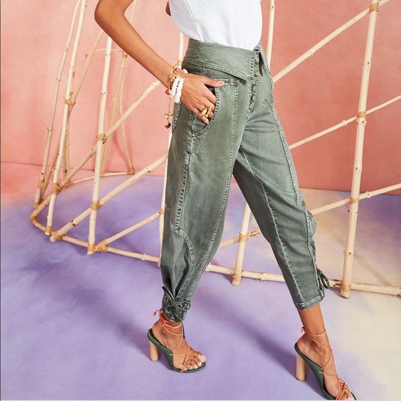 Ulla Johnson Green Kingston Cargo Jean, size 4 - Picture 2 of 16